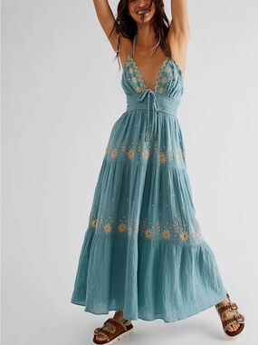 Free People Real Love Embroidered Dress